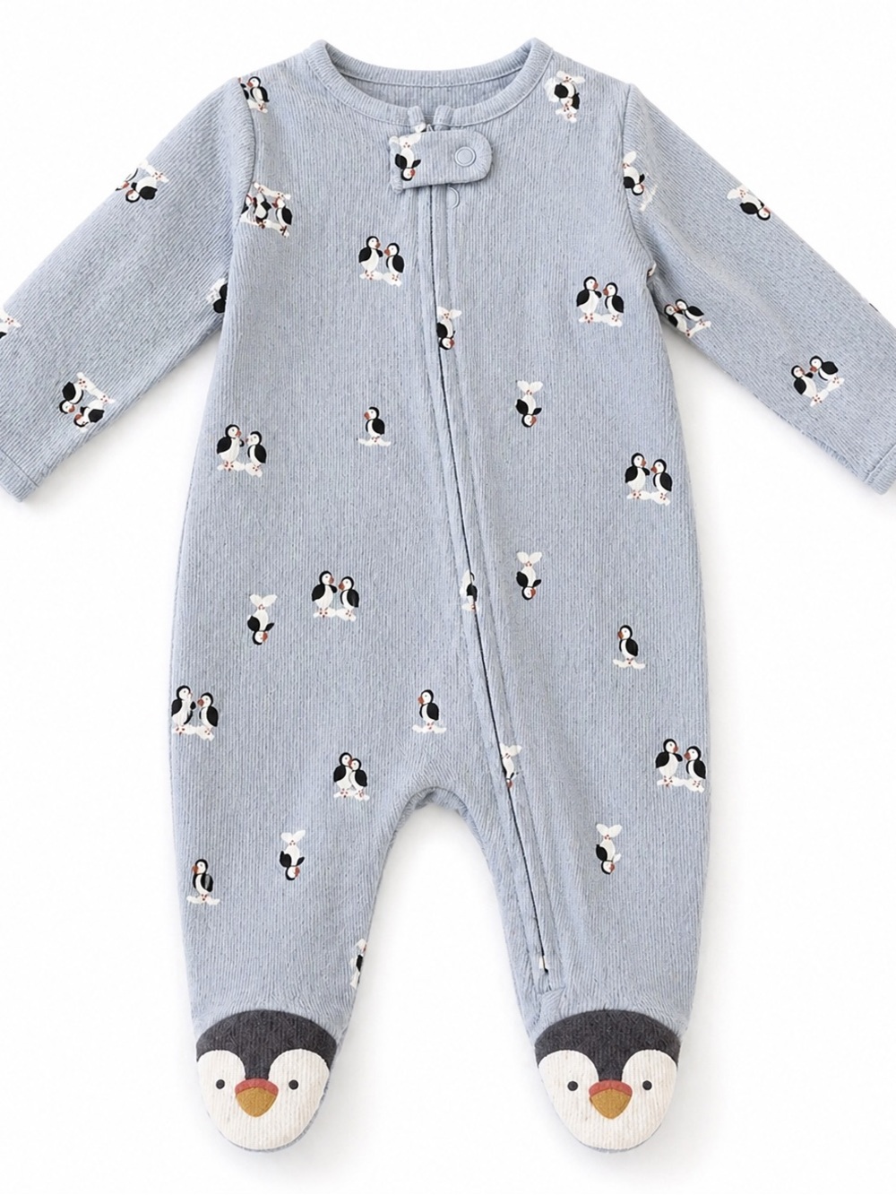 Carter’s Just One You Newborn Penguin Footed Sleeper NWT Gray Zip Pajamas Baby - Picture 3 of 4
